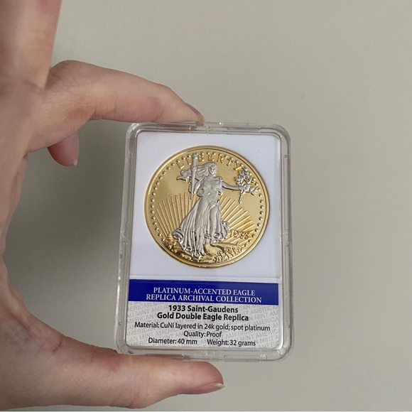 1933 Saint-Gaudens Gold Double Eagle Platinum-Accented Replica Archival Collec - Picture 5 of 16
